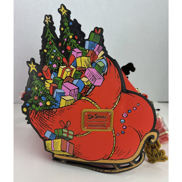 Loungefly How the Grinch Stole Christmas Max Sleigh Crossbody Bag Holiday NWOT - Picture 6 of 16